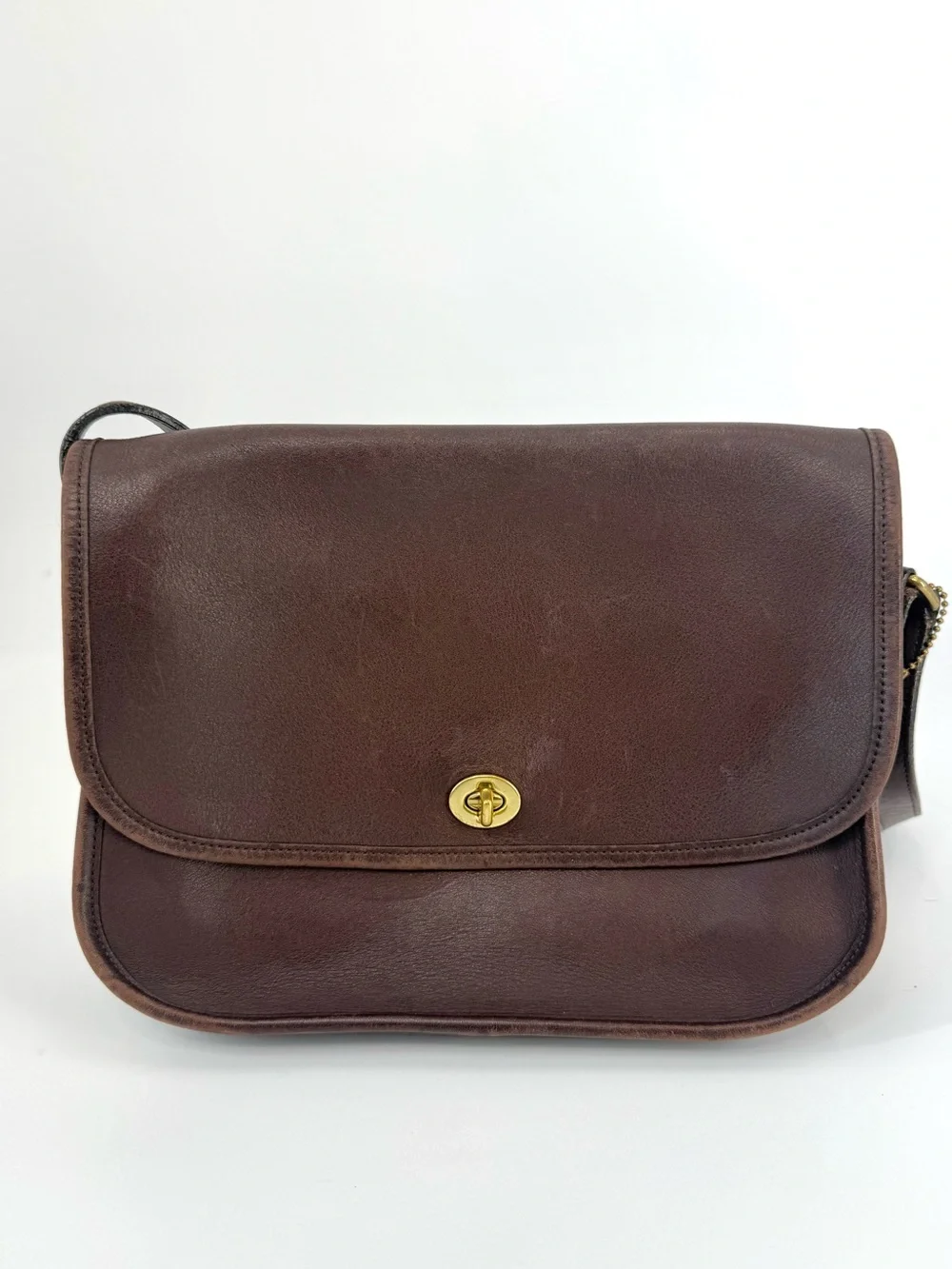 Coach 9790 Vintage Leather City Bag Crossbody Turnlock Purse, Mahogany Brown